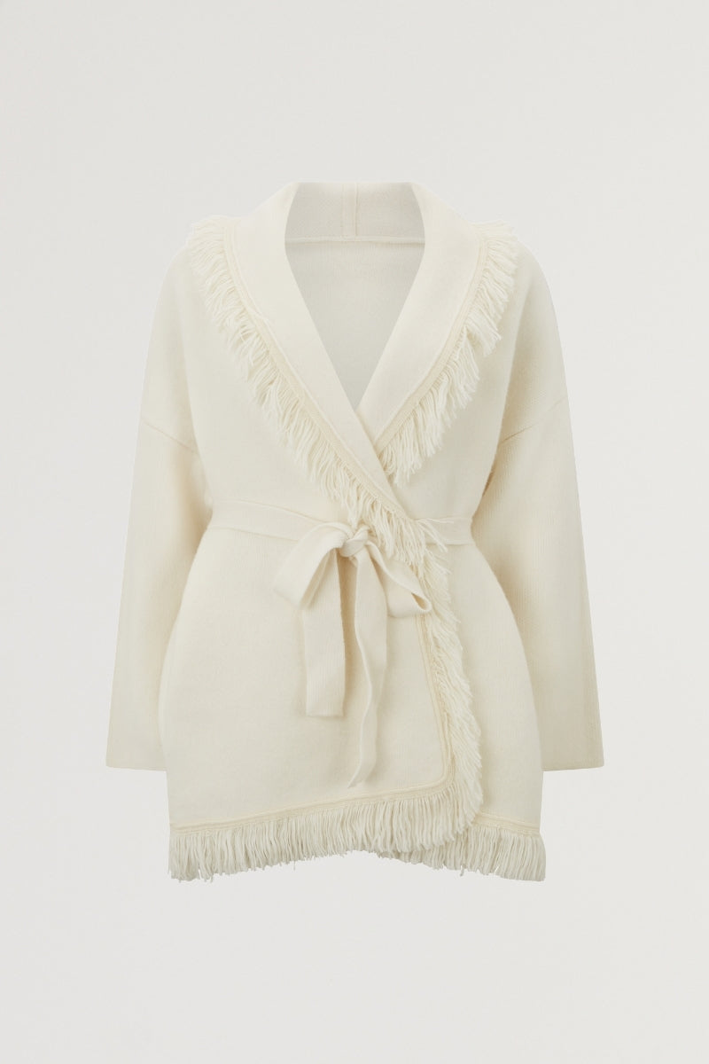 Wool Fringe Cardigan