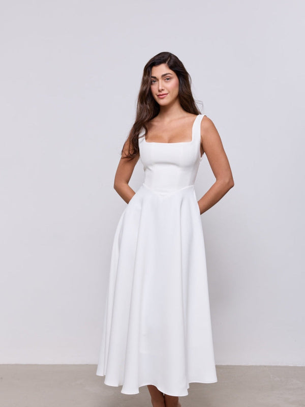 Square Neck Midi Dress