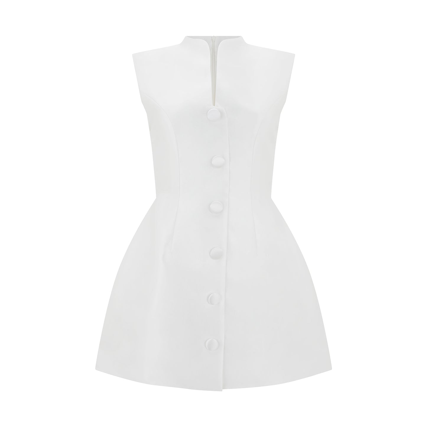 Satin Buttoned Mini Dress