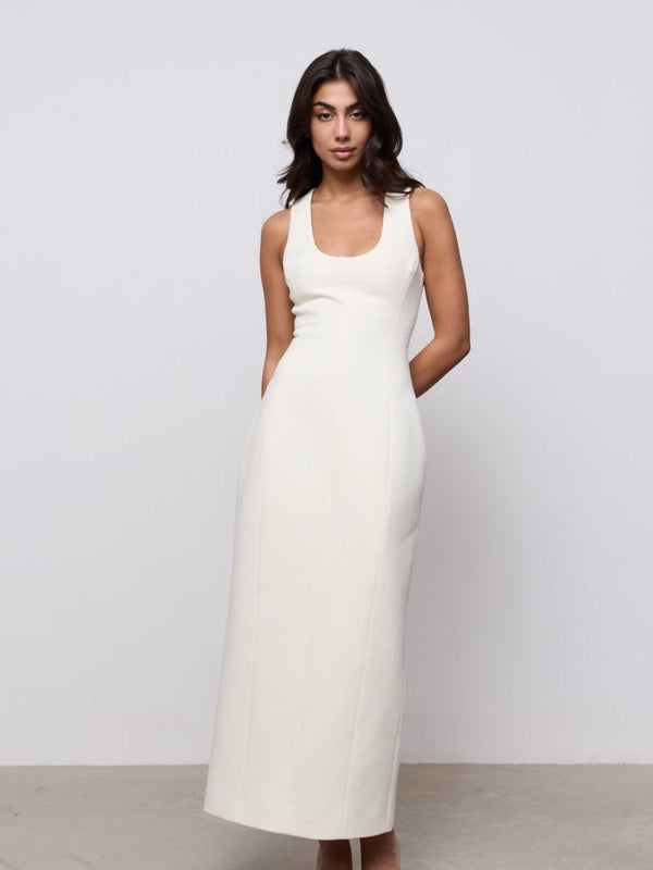 Cotton Mix Midi Dress
