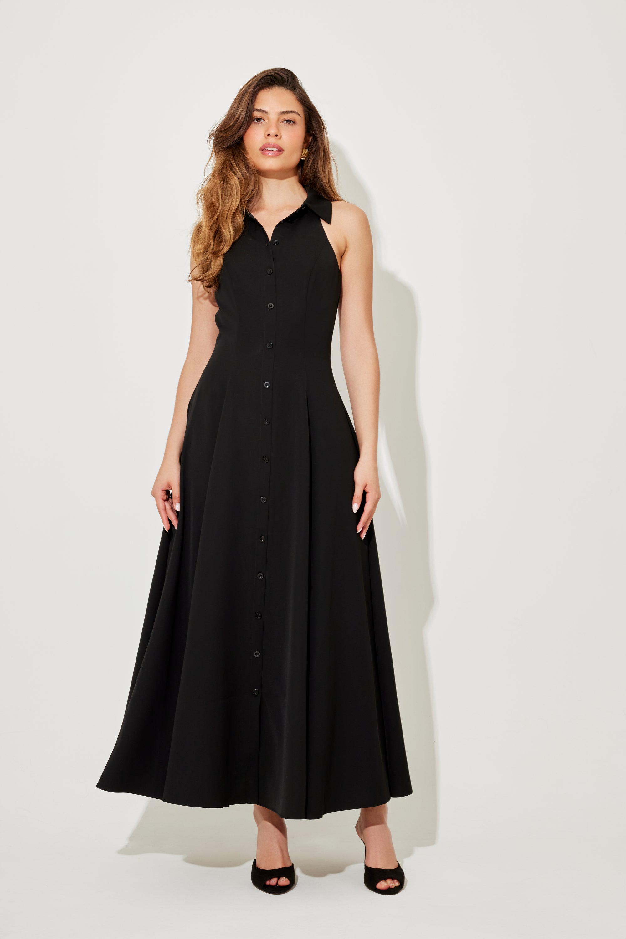 The Ultimate Muse Flowy Collar Maxi Dress