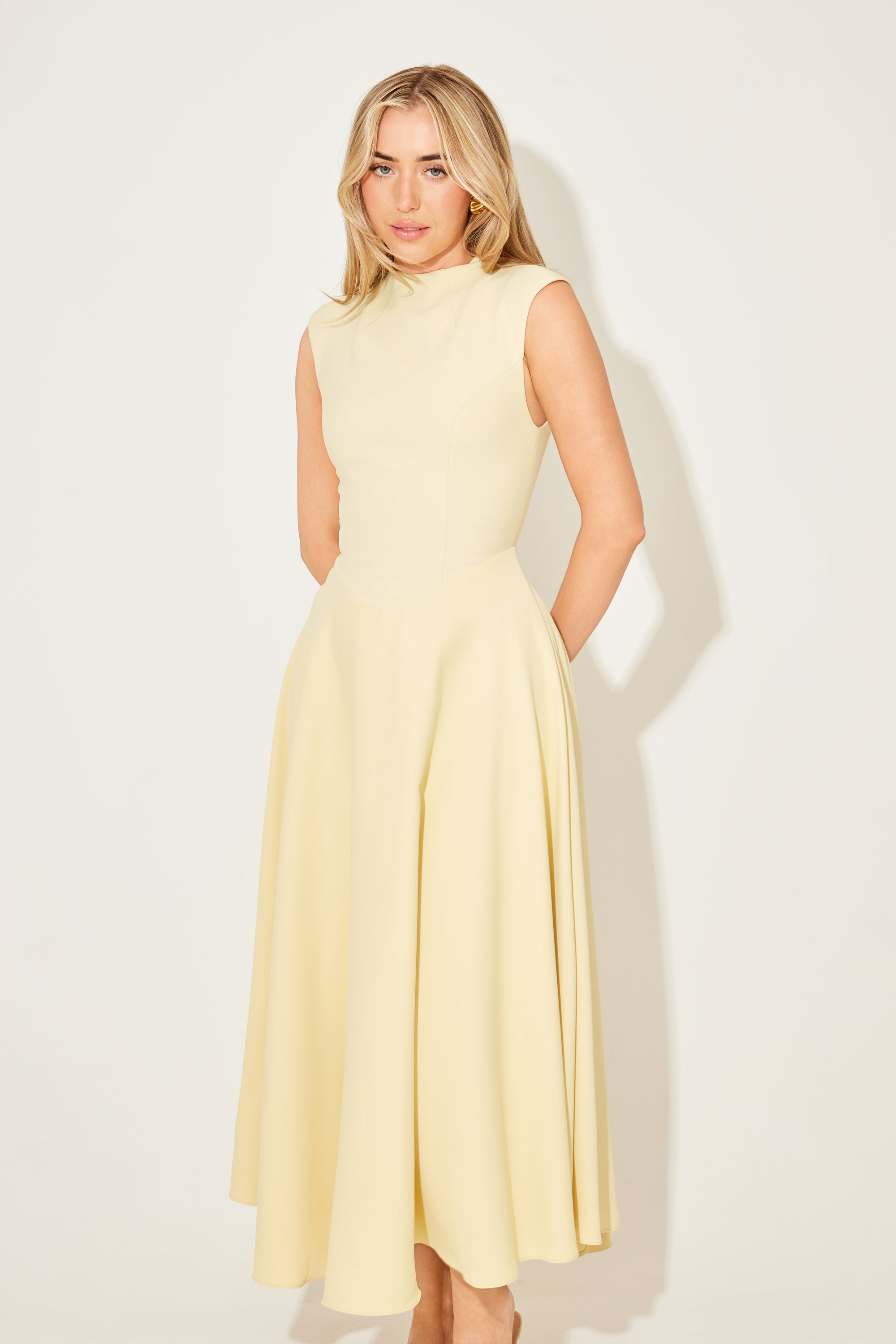 High Waist Midi Dress