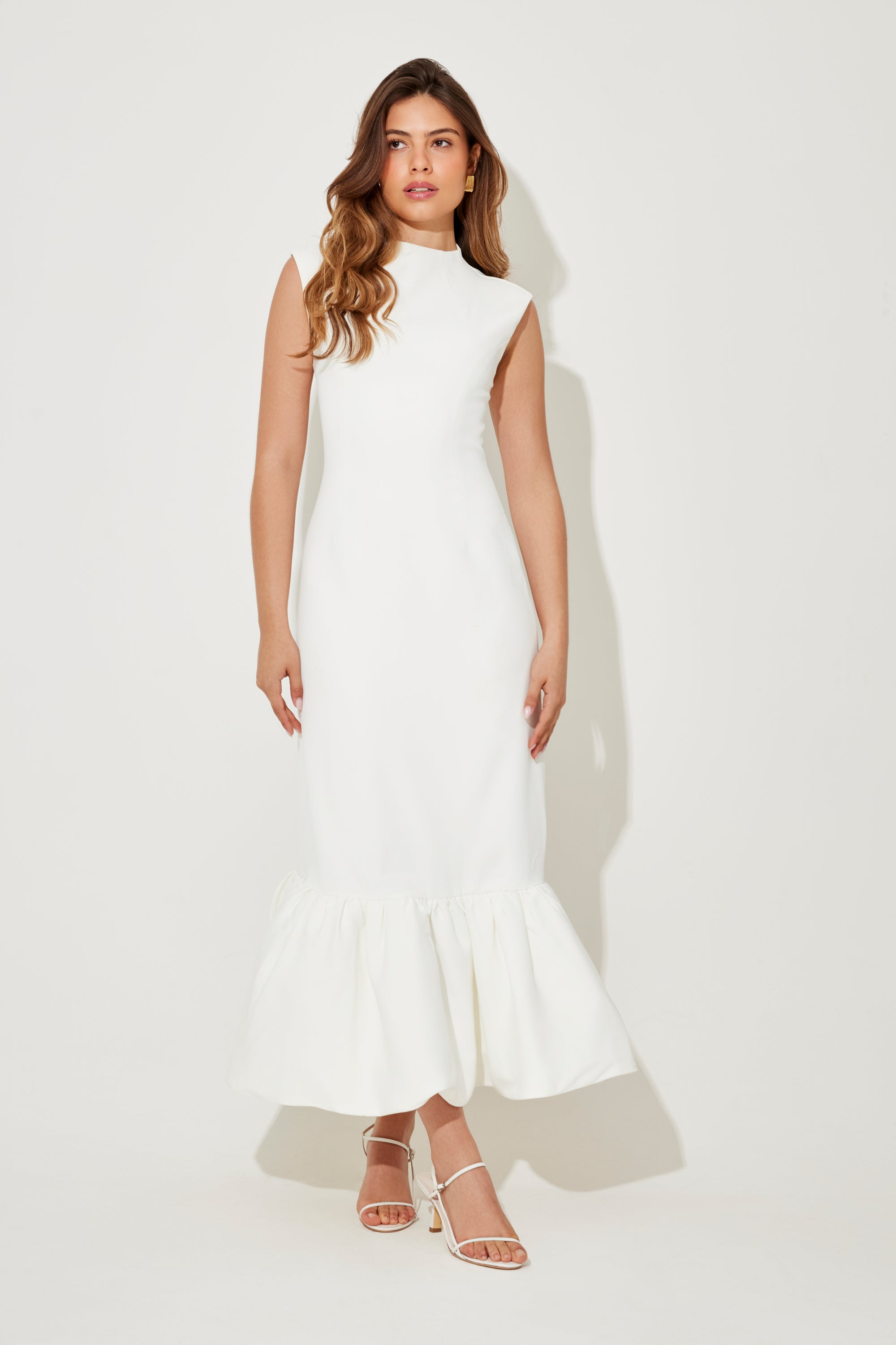The Ultimate Muse Sleeveless Peplum Hem Midi Dress