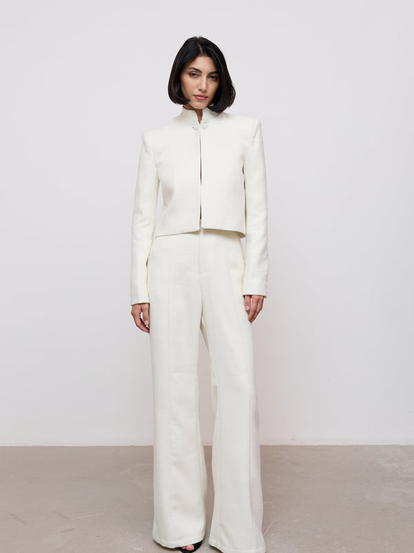 Tweed Slim Flare Trousers