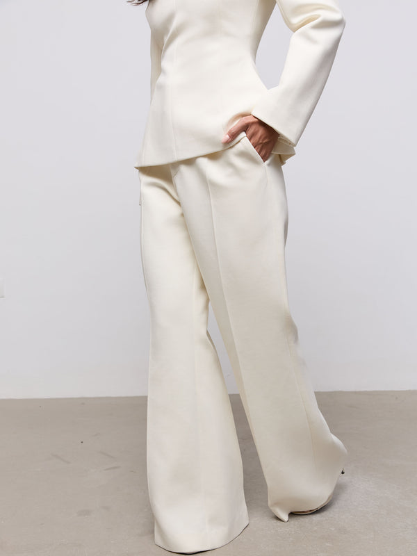 Cotton Mix Structured Trousers