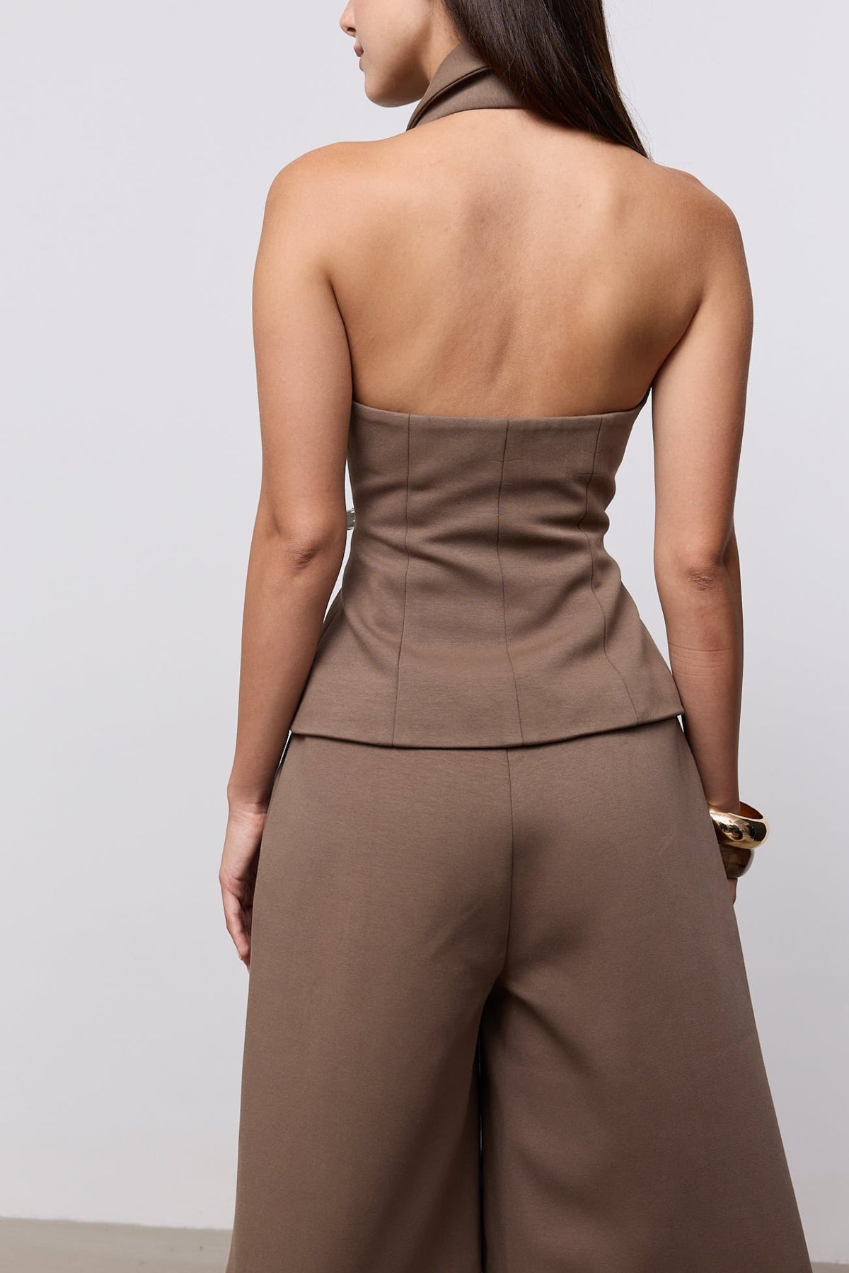 Cotton Mix Zip Detail Top