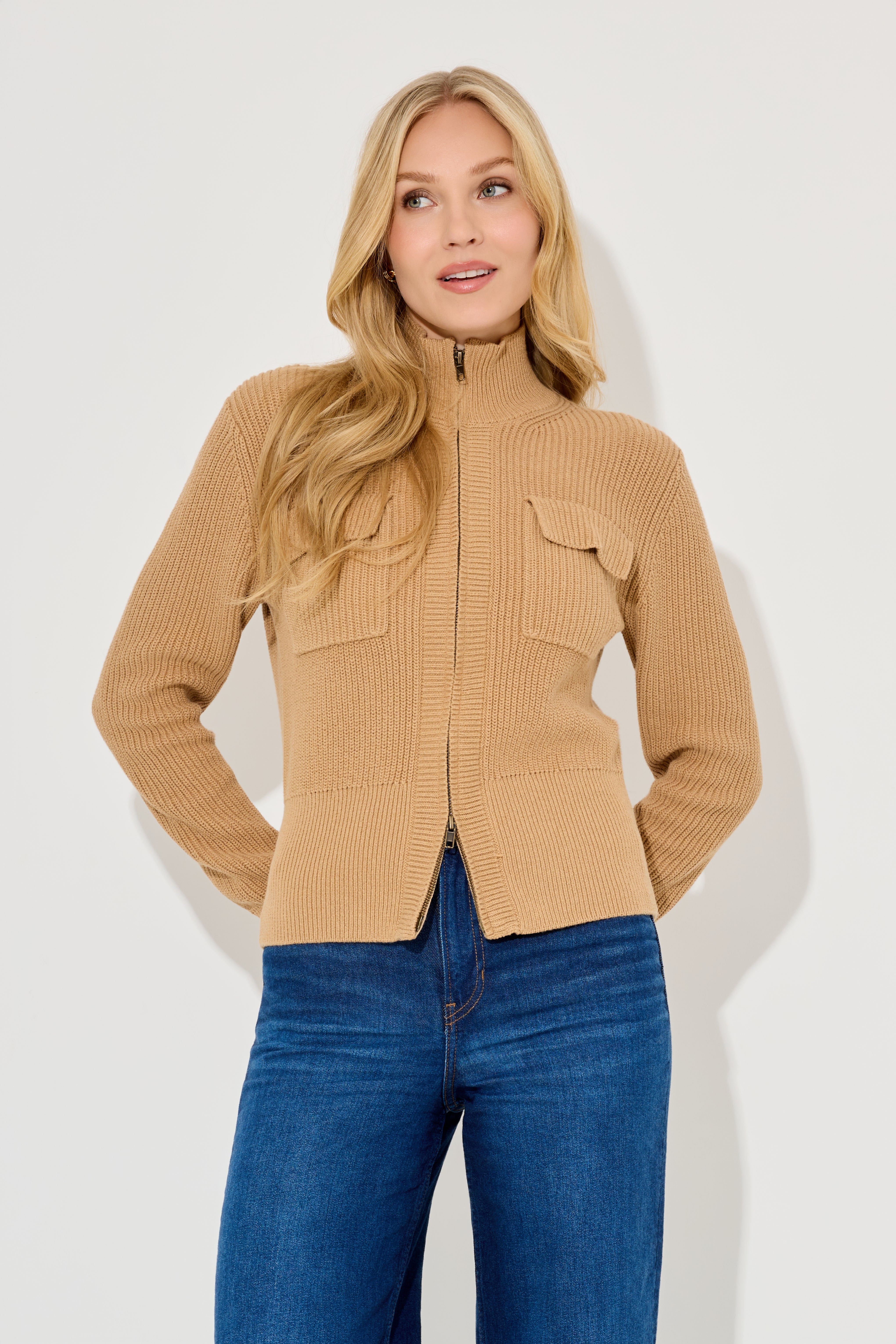 Cotton Zip Detail Cardigan – Odd Muse
