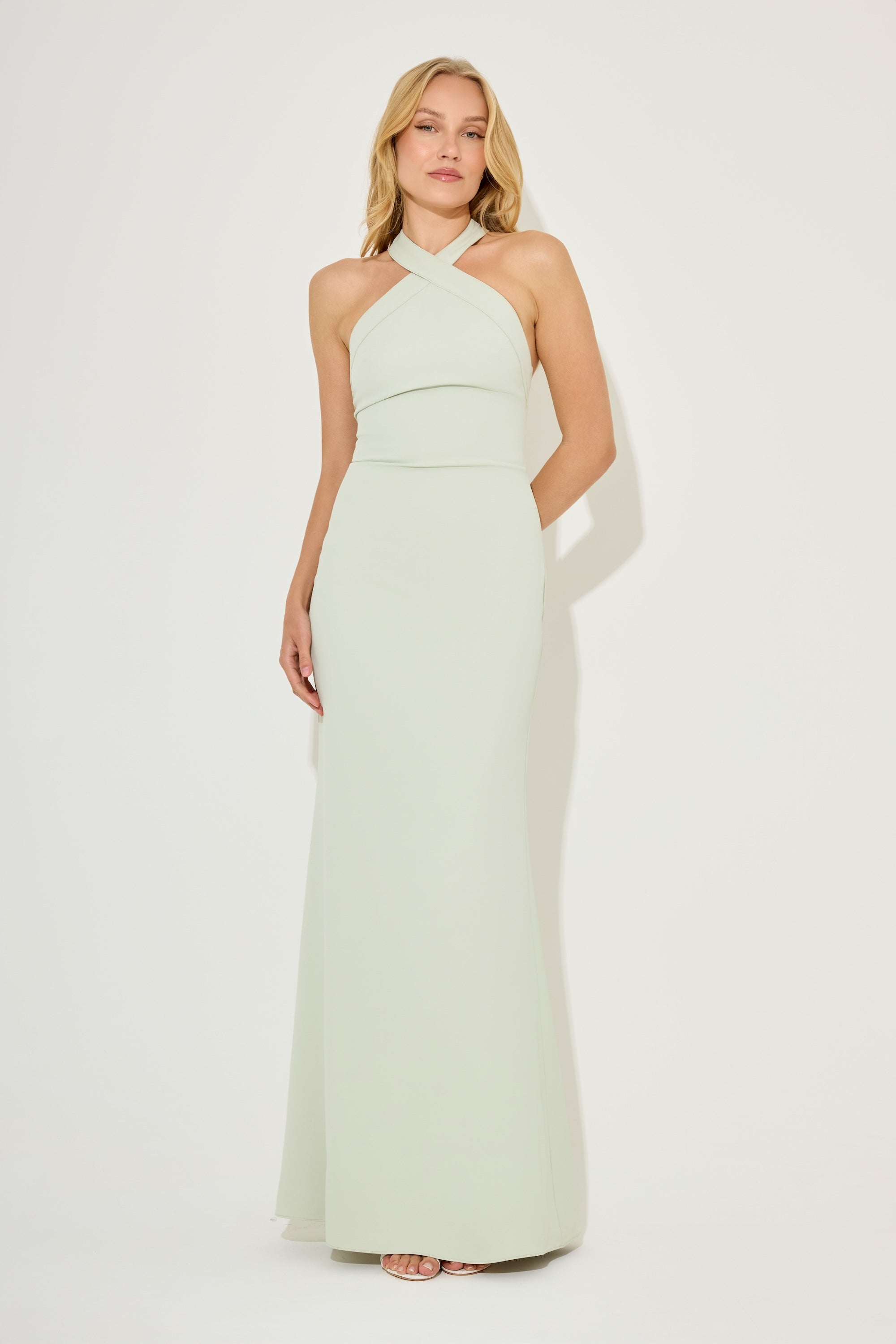 odd muse green dress Cross Halter Neck Maxi – Lara Baby Pink Gathered RETRO VIBE DRESS introducing Odd Muses elegantly Size:36W X 32L