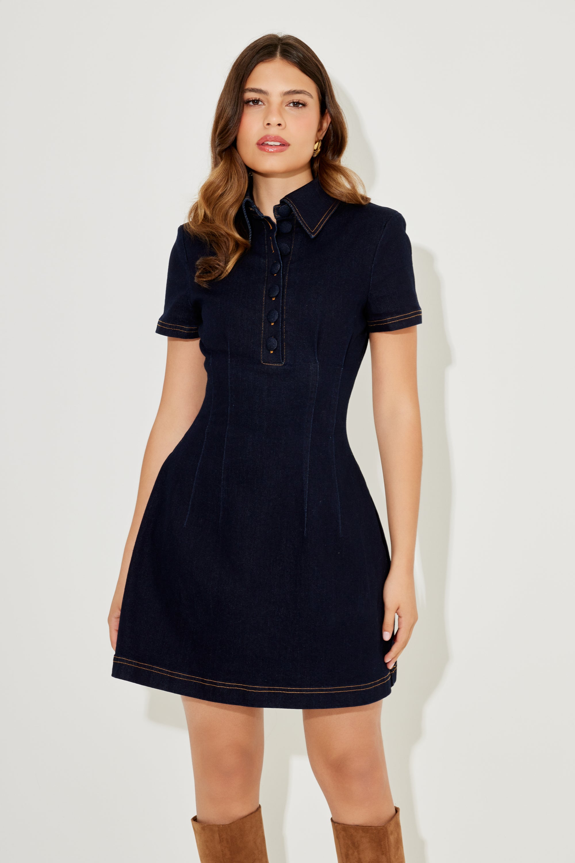 The Ultimate Muse Collared Mini Dress