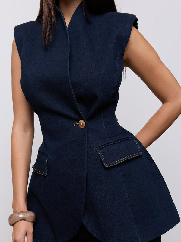 Denim Sleeveless Jacket