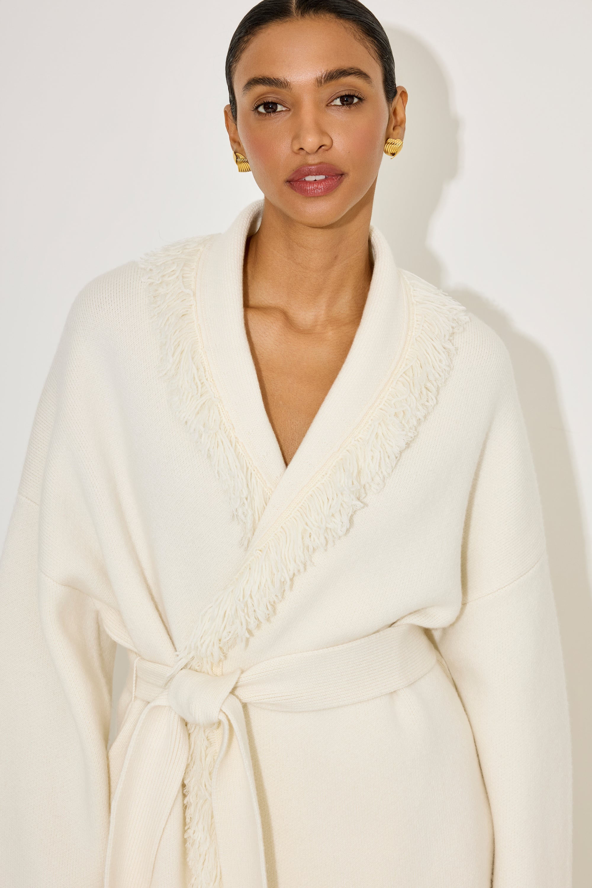 Wool Fringe Cardigan