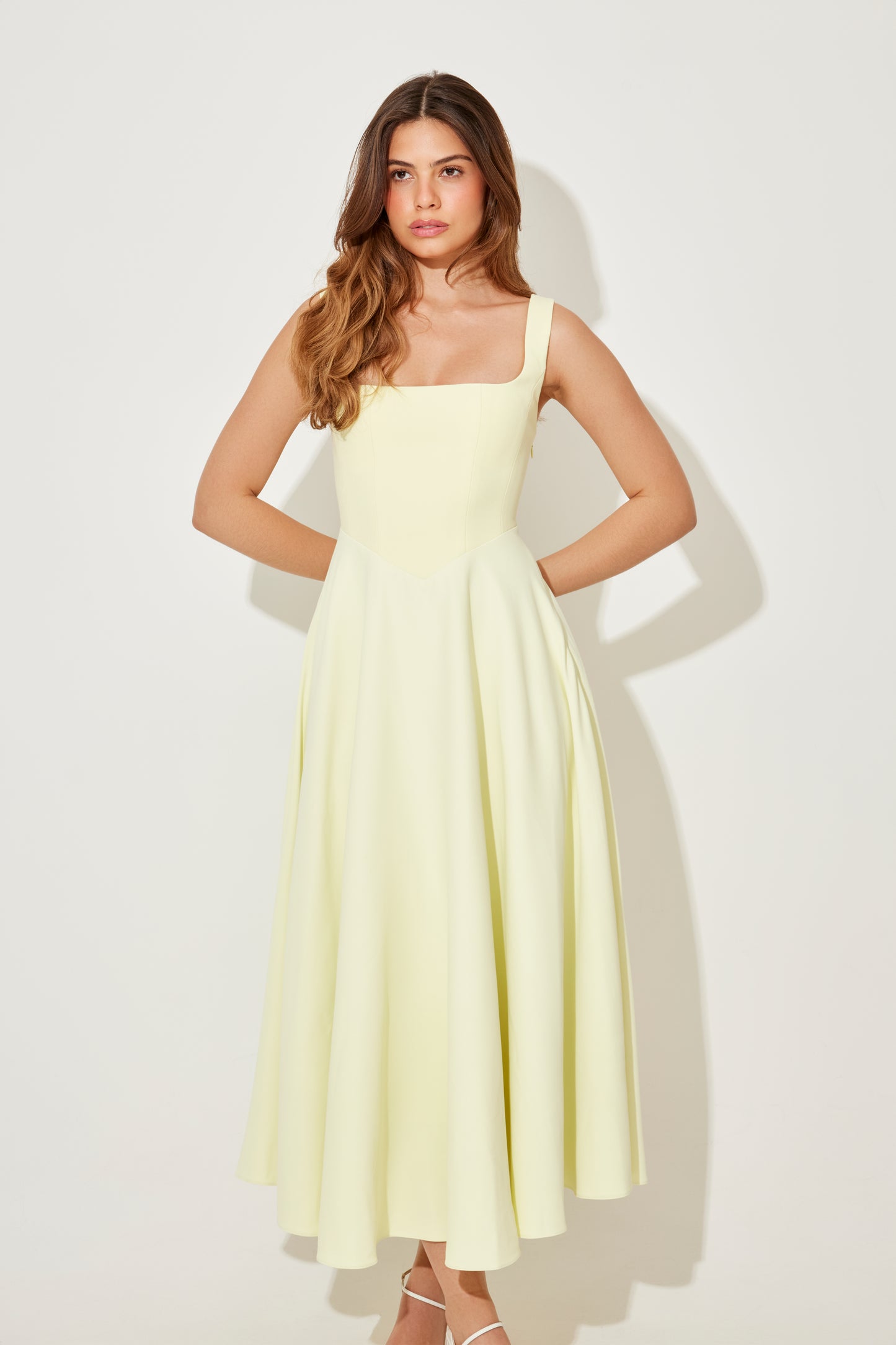 Square Neck Midi Dress