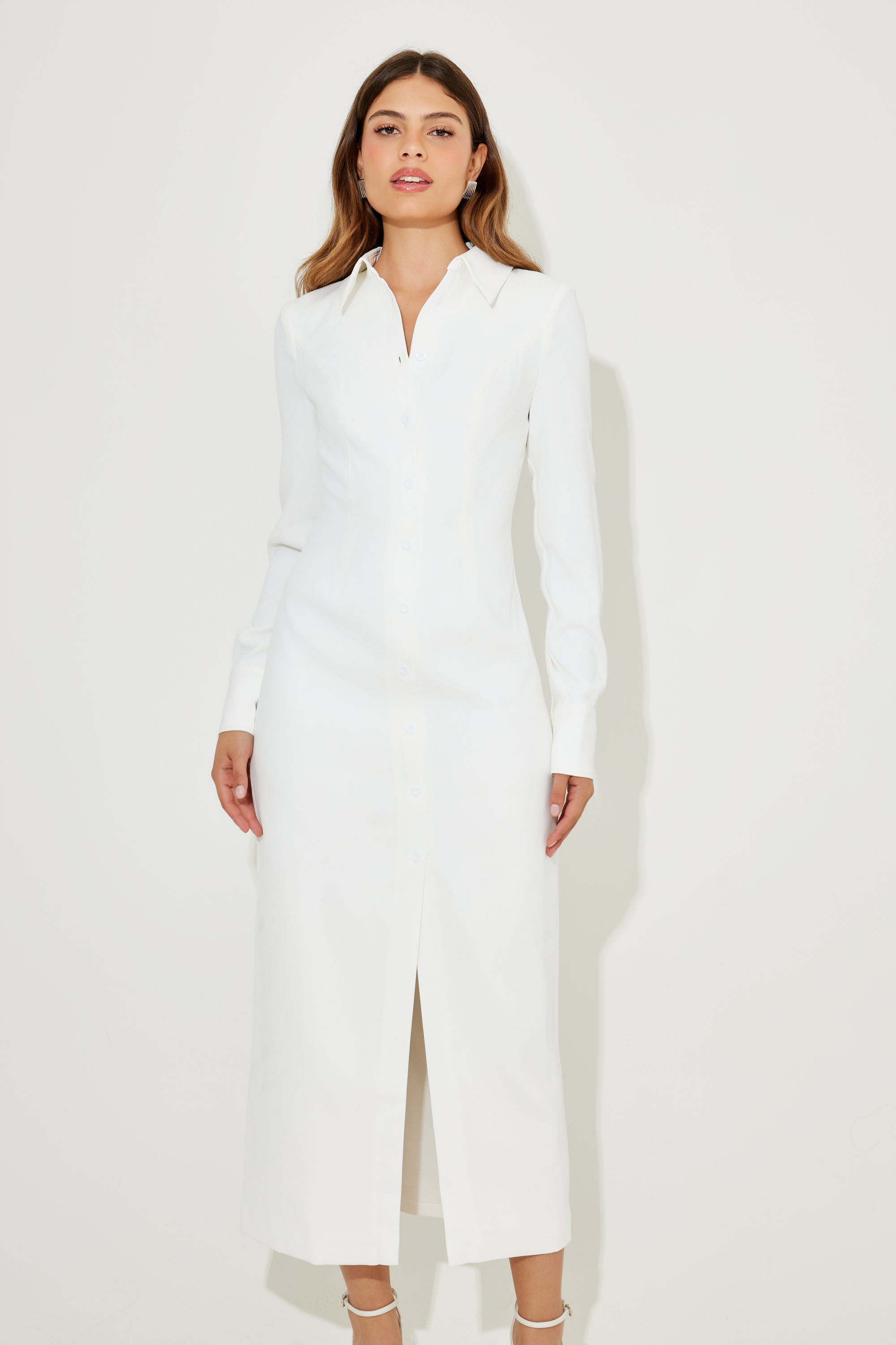 The Ultimate Muse Long Sleeve Collar Maxi Dress