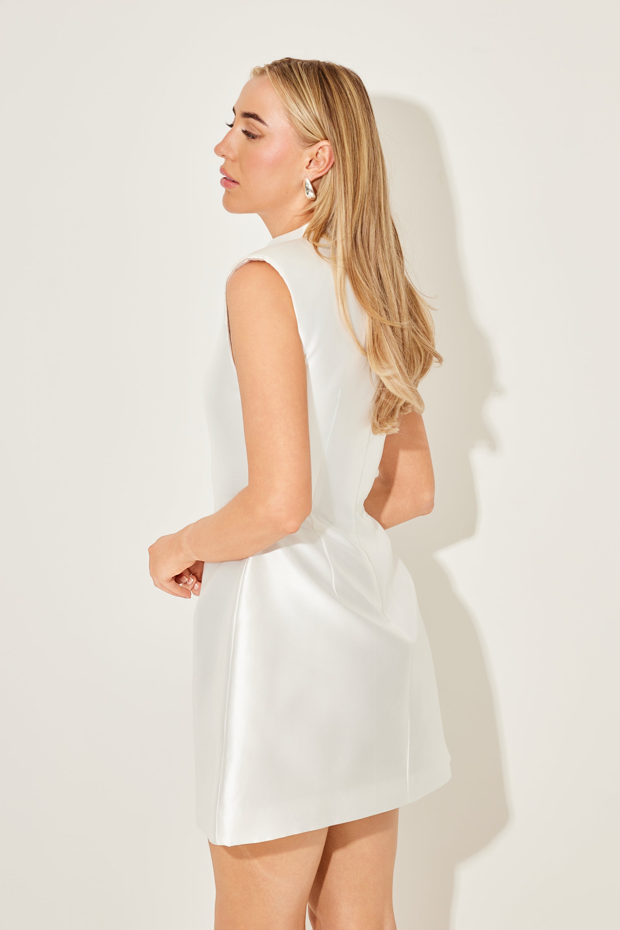 The Ultimate Muse Satin Button Mini Dress