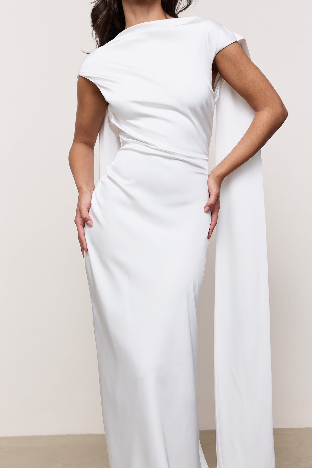 Satin Drape Maxi Dress
