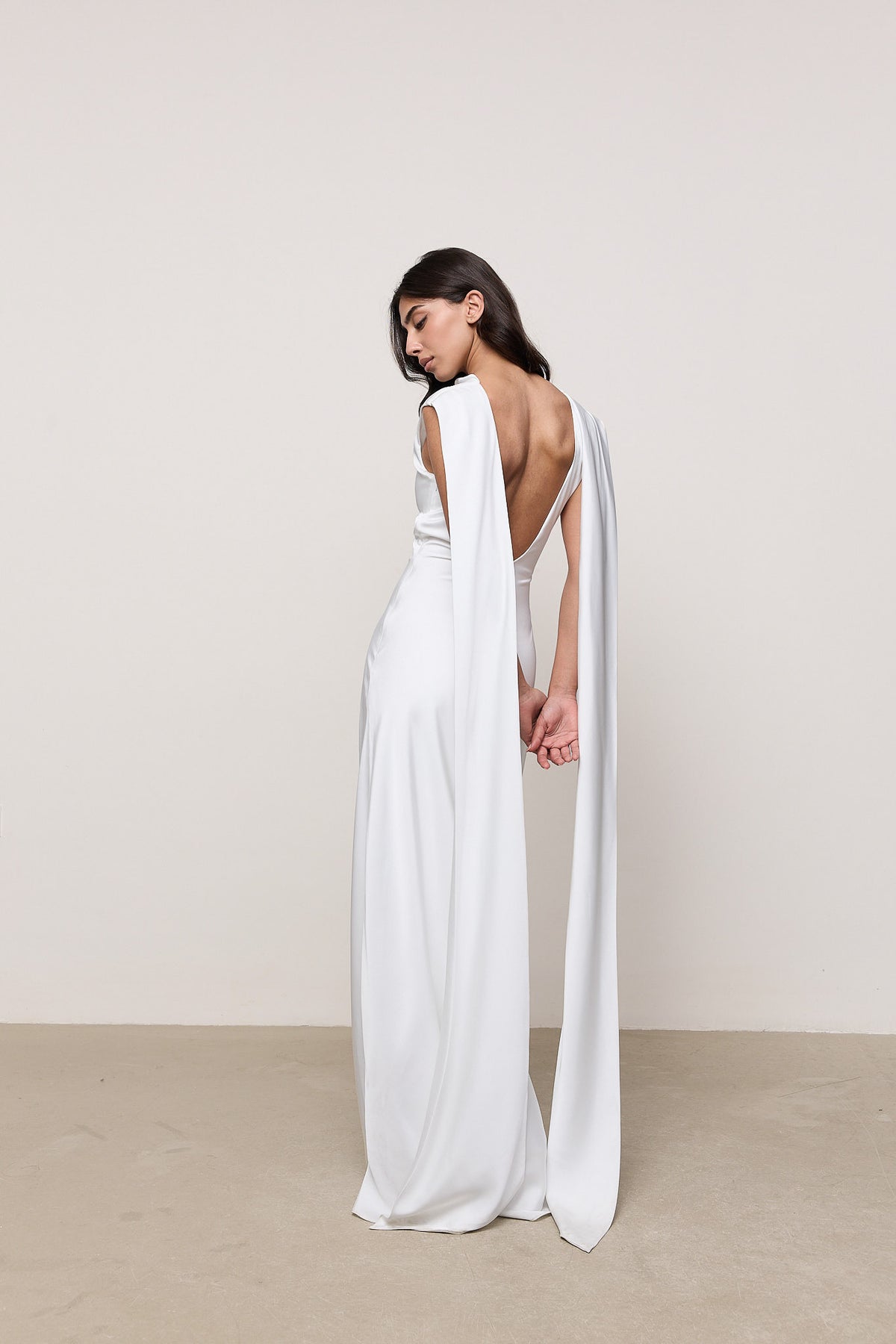 Satin Drape Maxi Dress