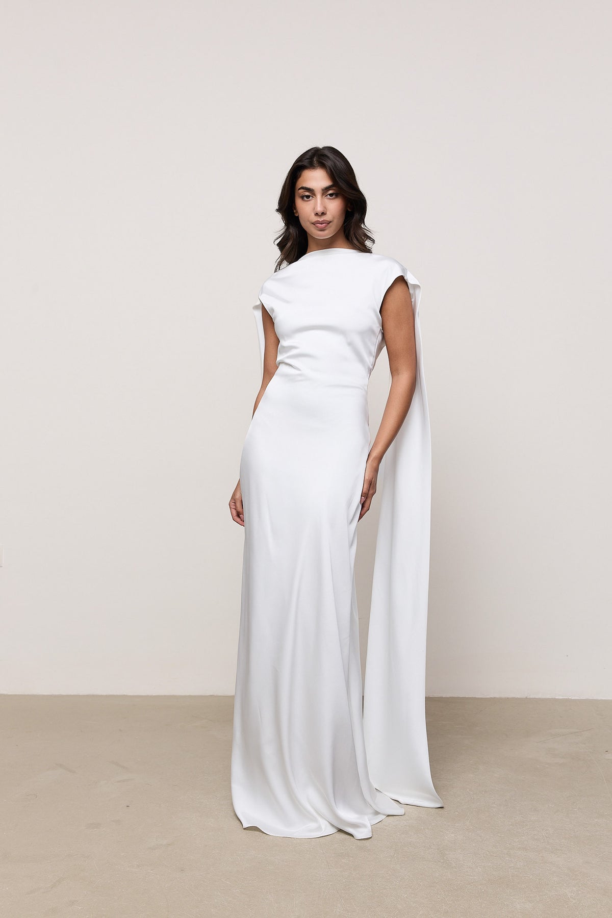 Satin Drape Maxi Dress