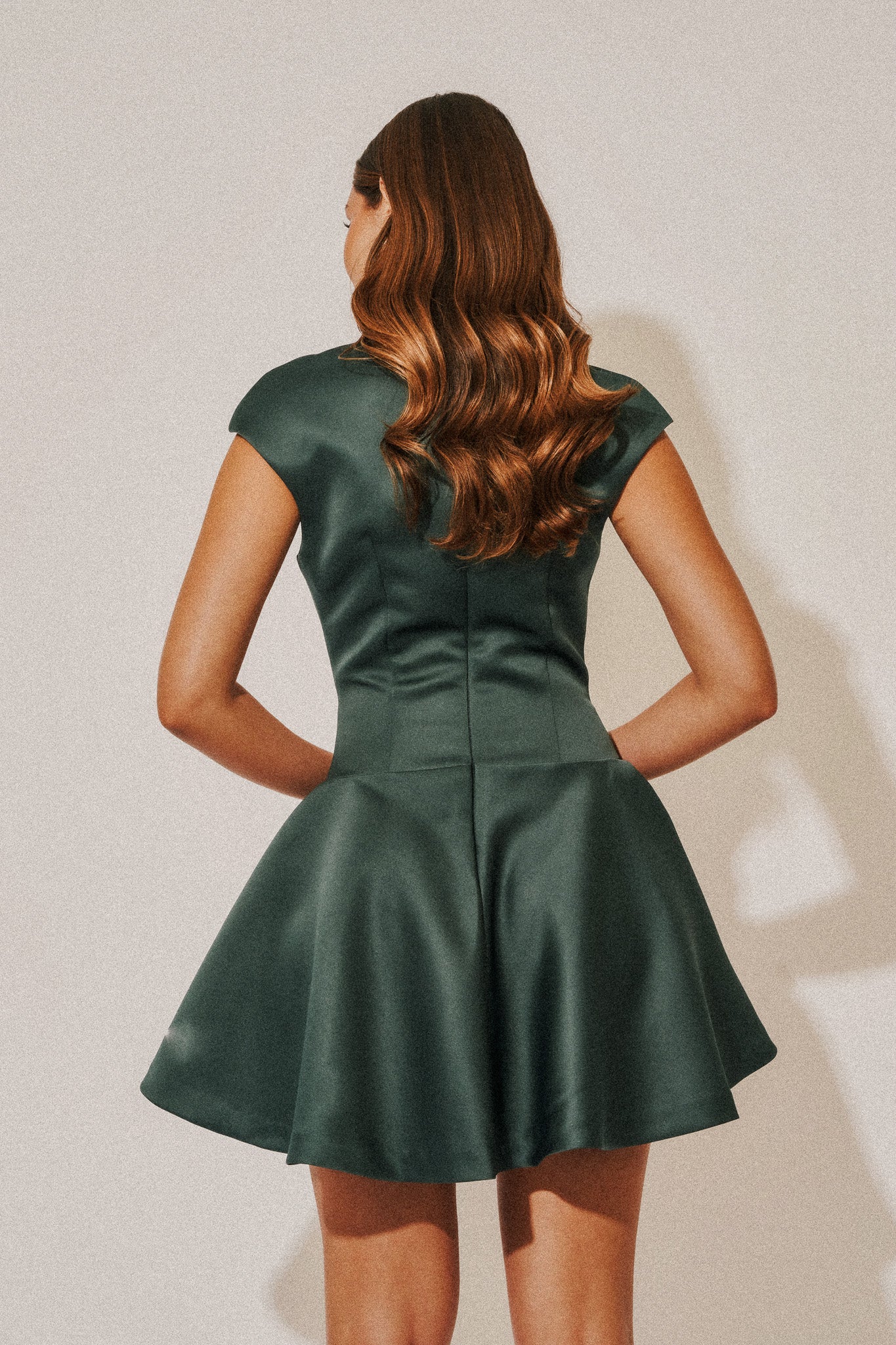 Satin High Neck Mini Dress