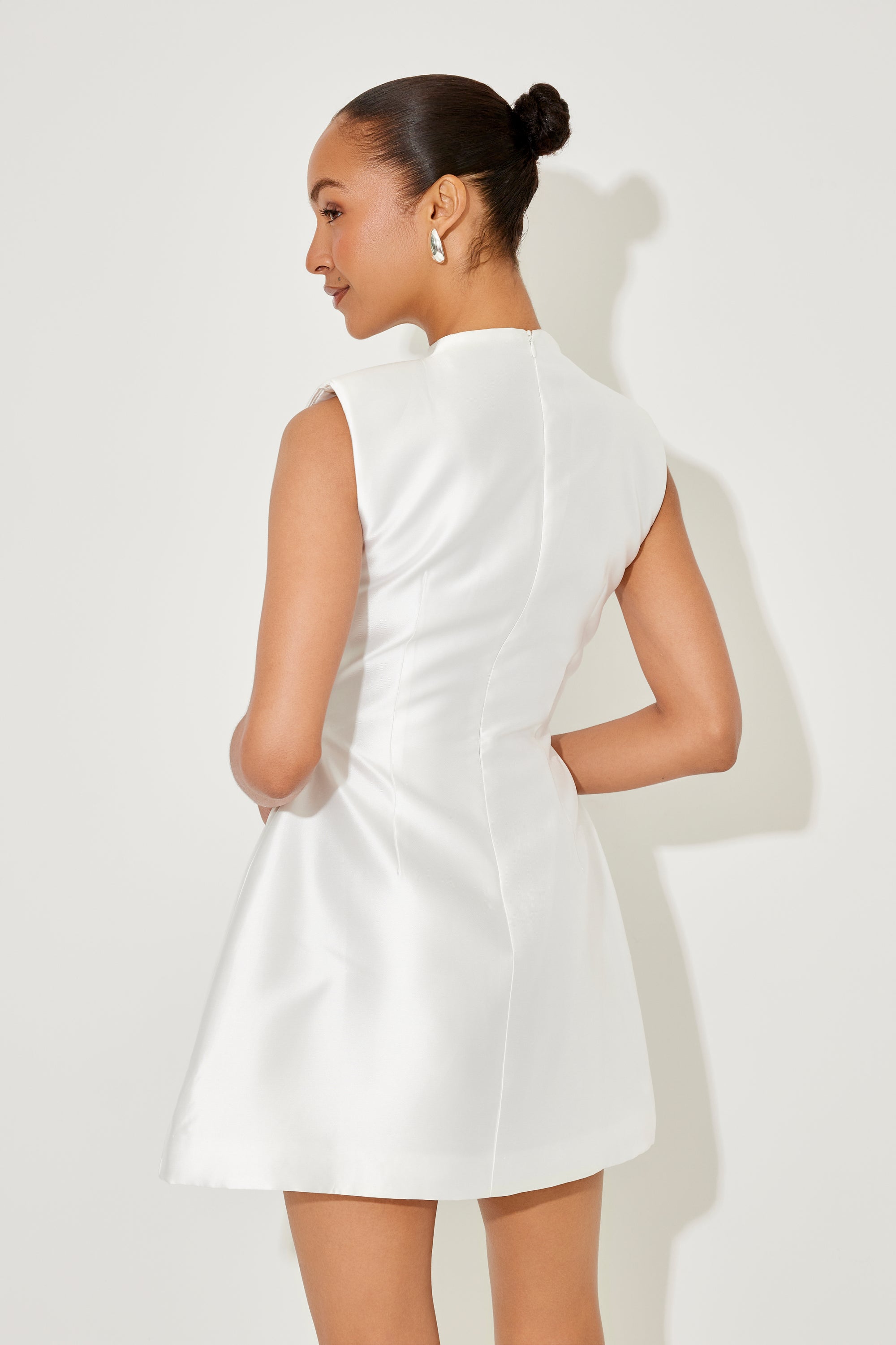 The Ultimate Muse Satin Button Mini Dress