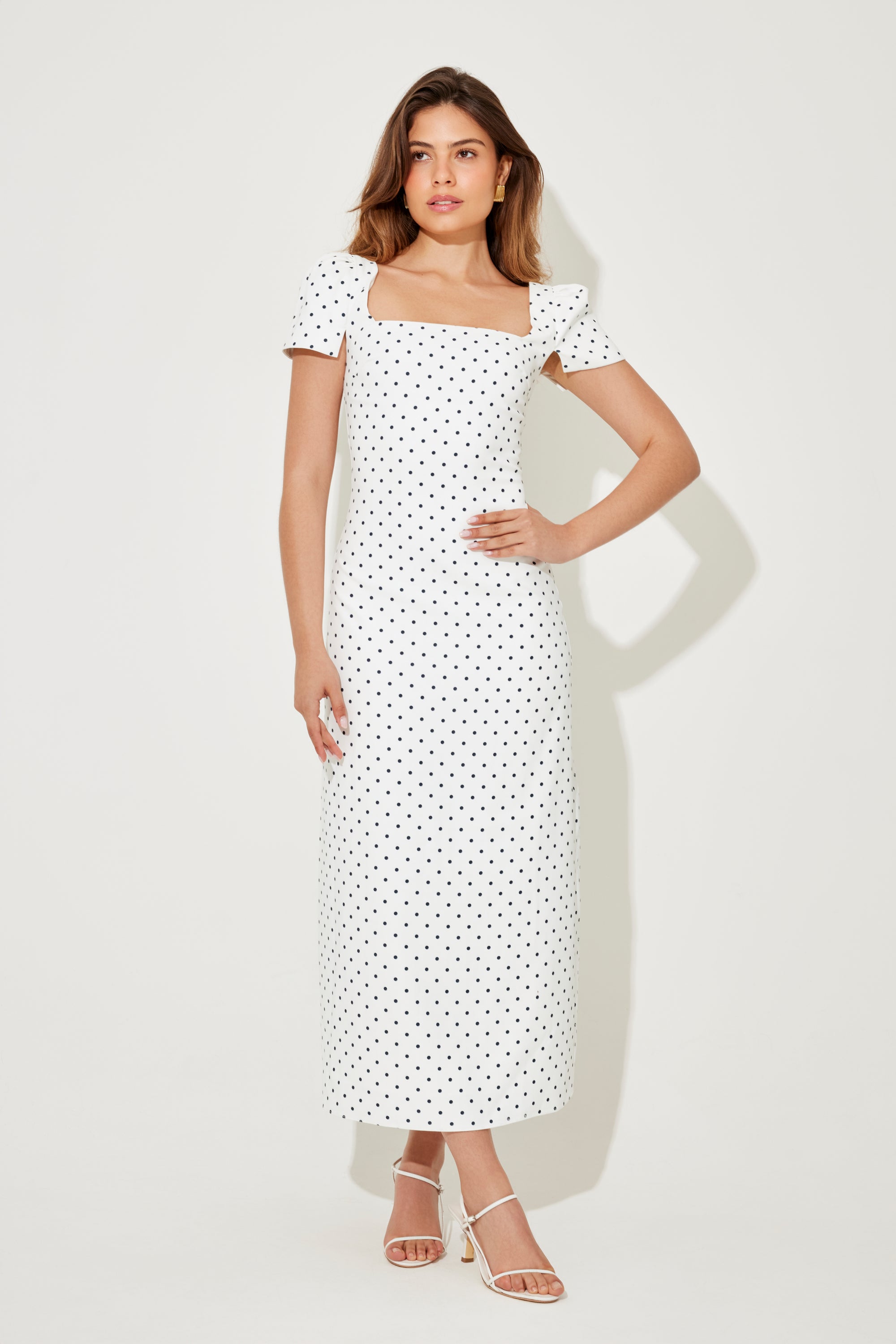 Square Neck Slip Midi Dress