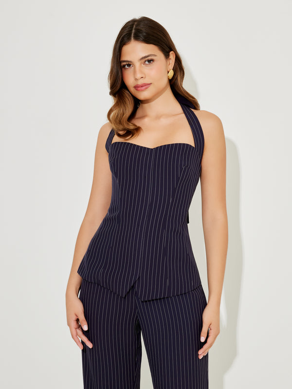 Pinstripe Halter Top