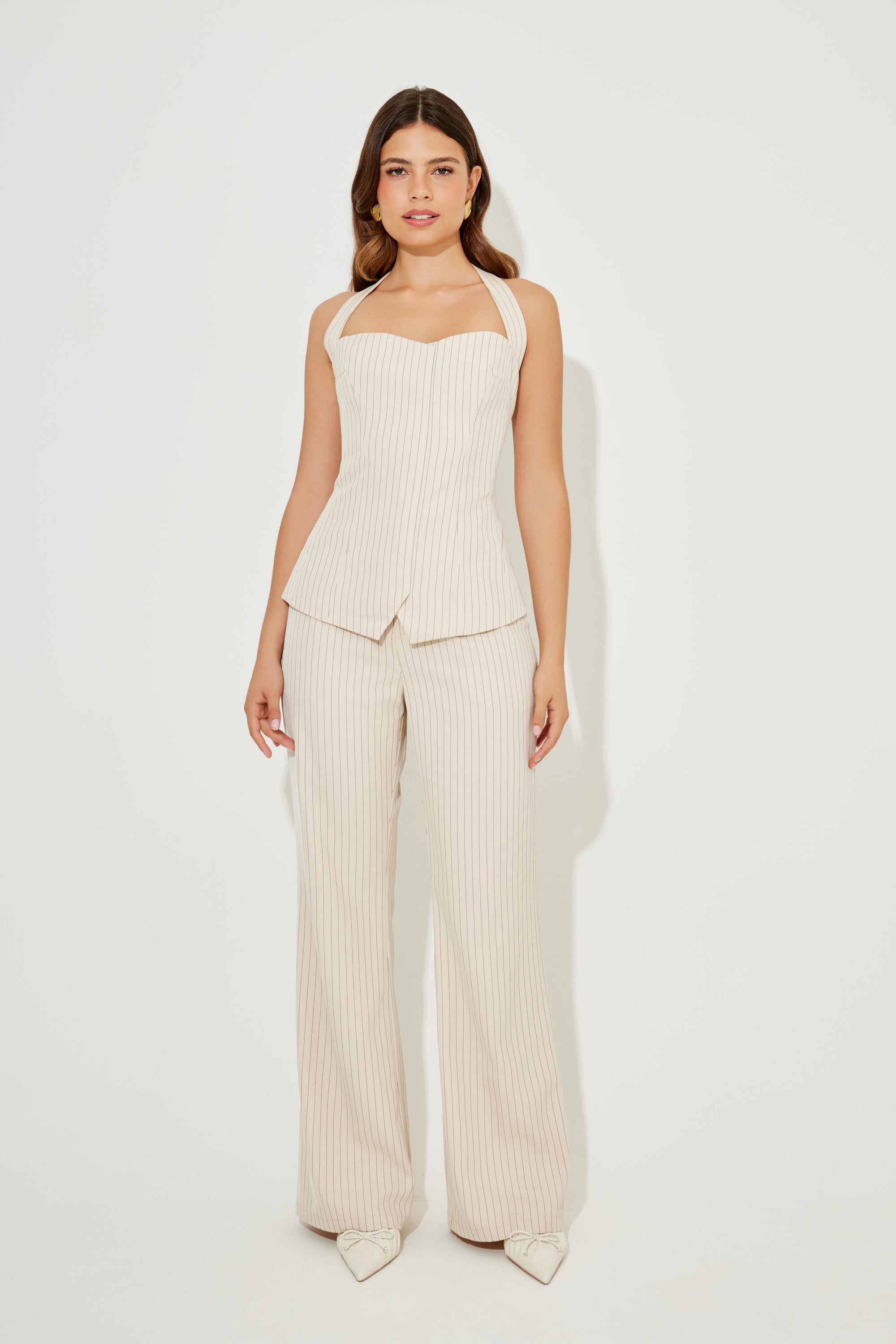 The Ultimate Muse Pin Stripe Halter Top