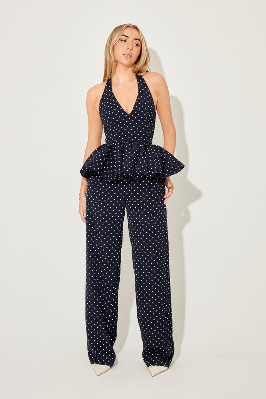 Polka Dot Peplum Top