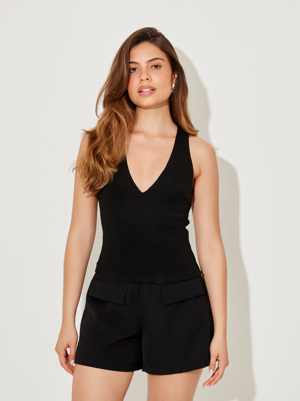 V-Neck Knitted Top
