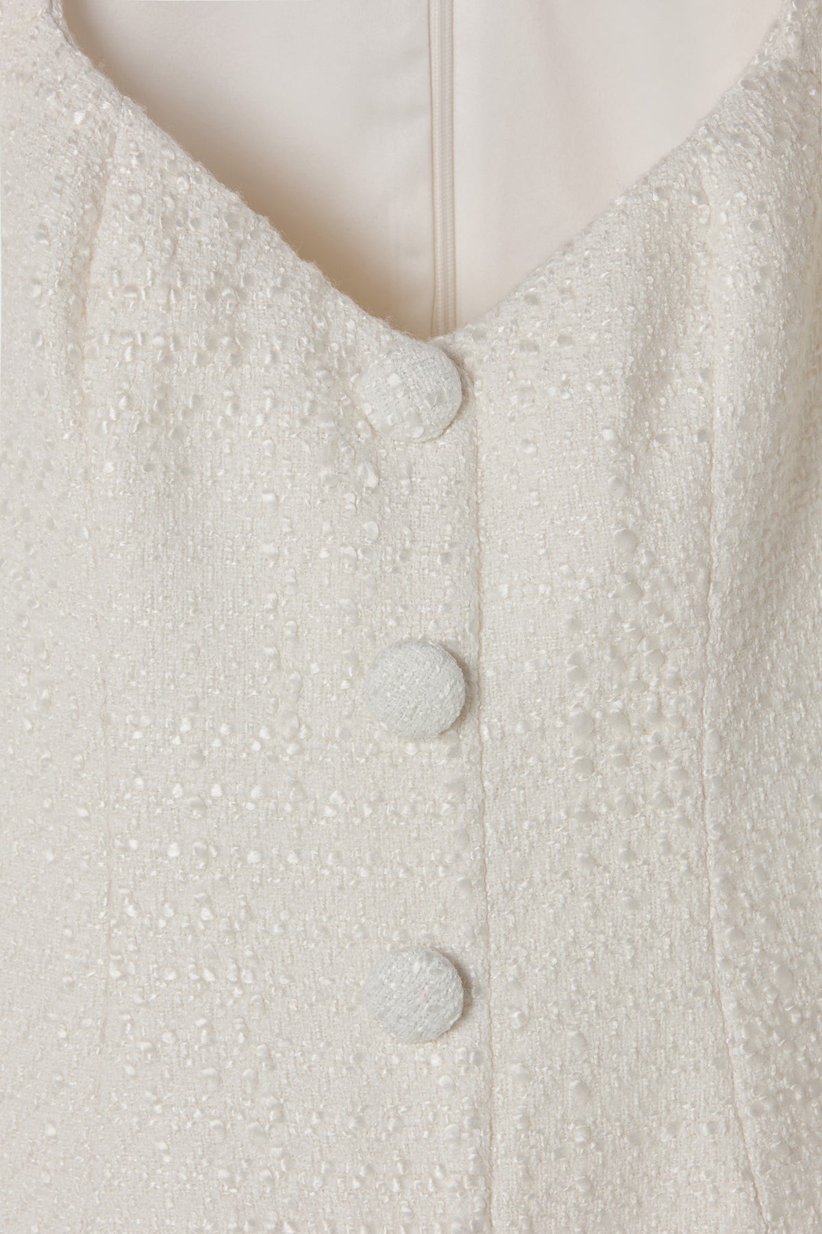 Bouclé Button Midi Dress