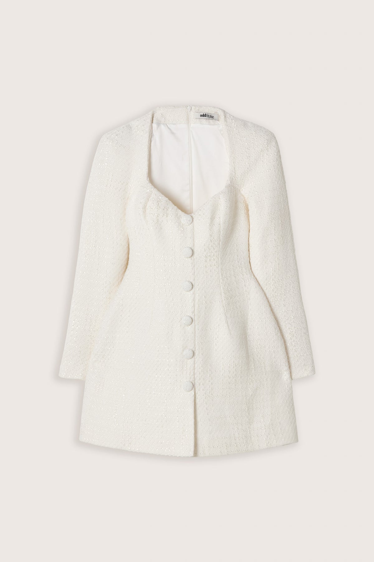 Bouclé Button Mini Dress