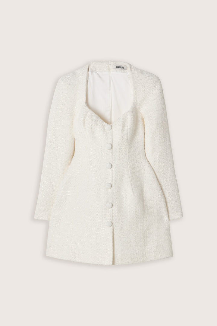 Bouclé Button Mini Dress