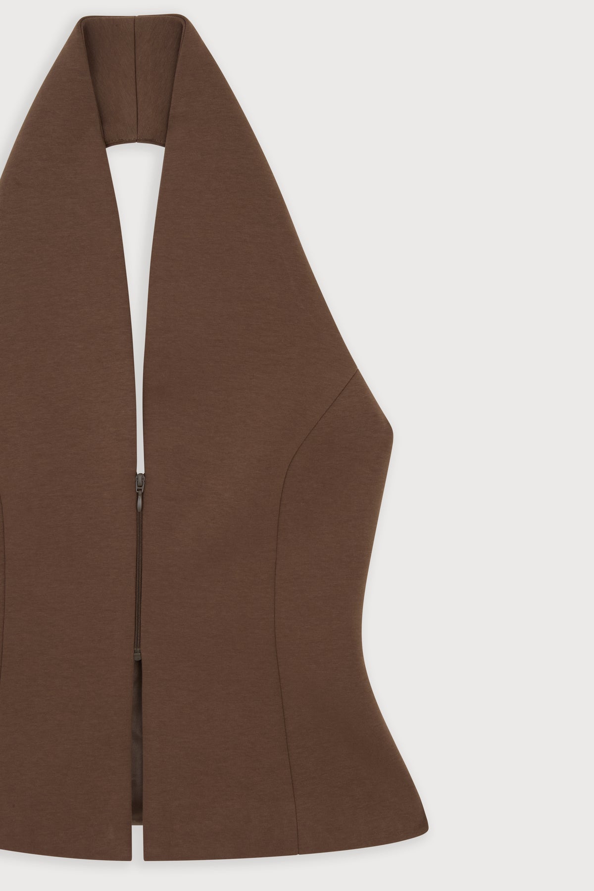 Cotton Mix Zip Detail Top