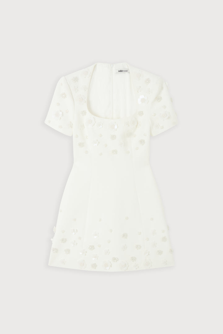 Embellished Appliqué Mini Dress