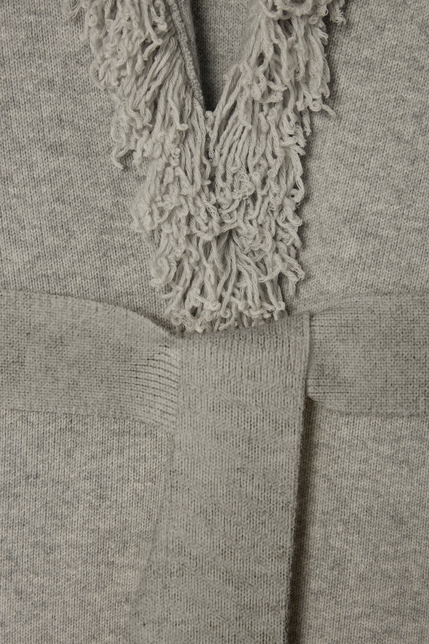 Long Line Wool Fringe Cardigan
