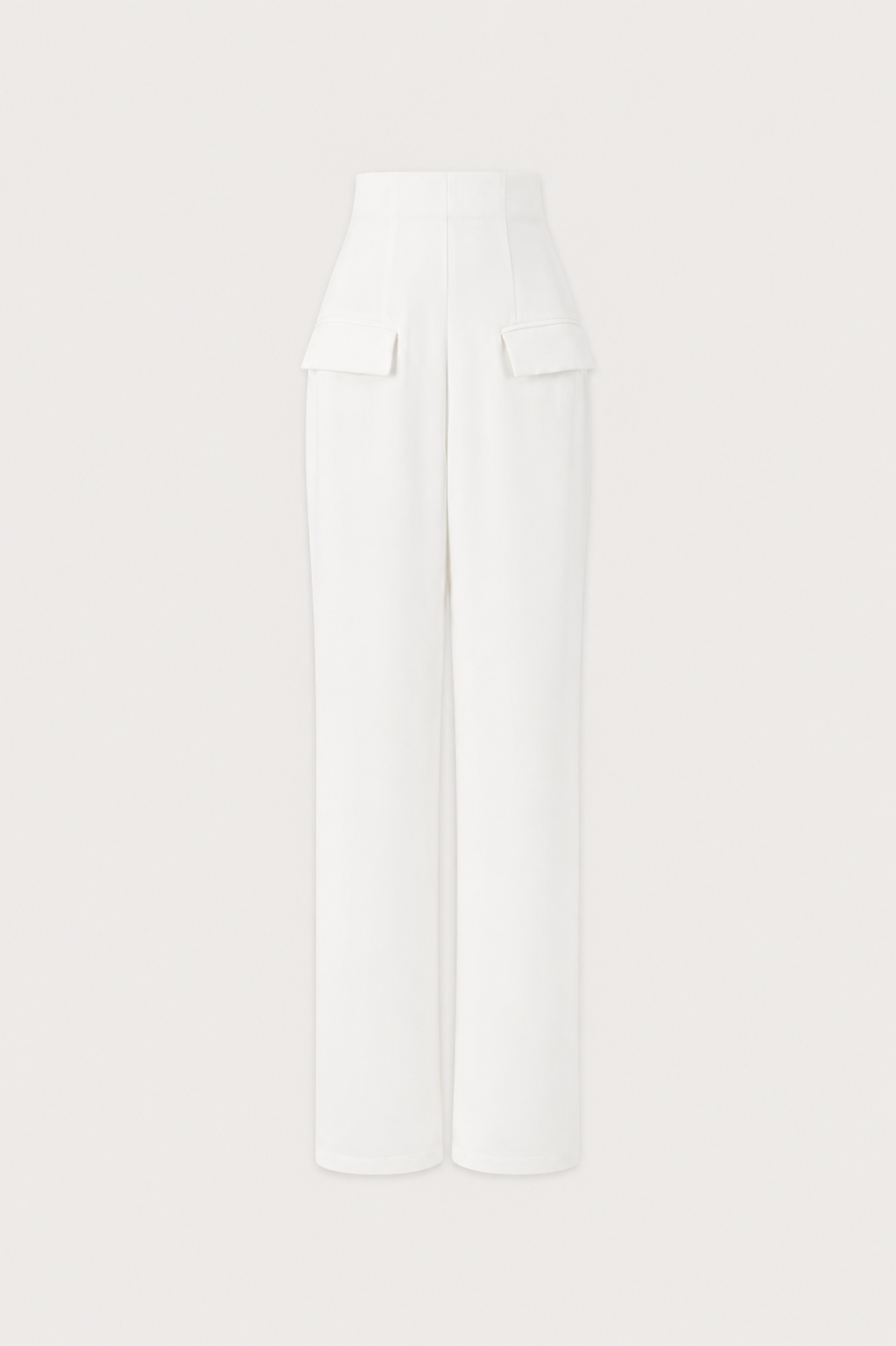 White pants on a light gray background