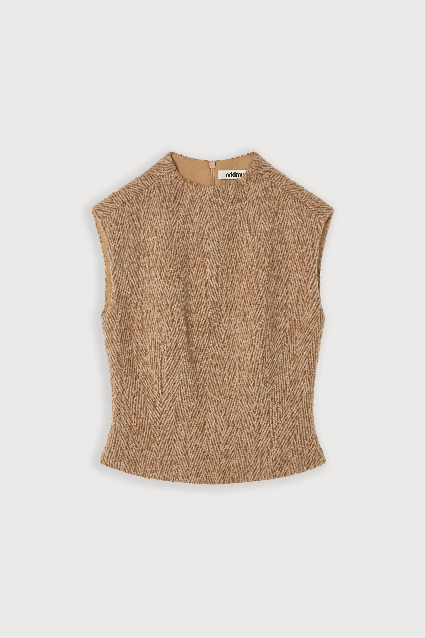 Wool Mix Tweed Sleeveless Top