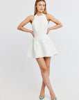 The Ultimate Muse Dropped Hem Mini Dress | White
