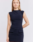The Ultimate Muse Structured Sleeveless Top | Navy