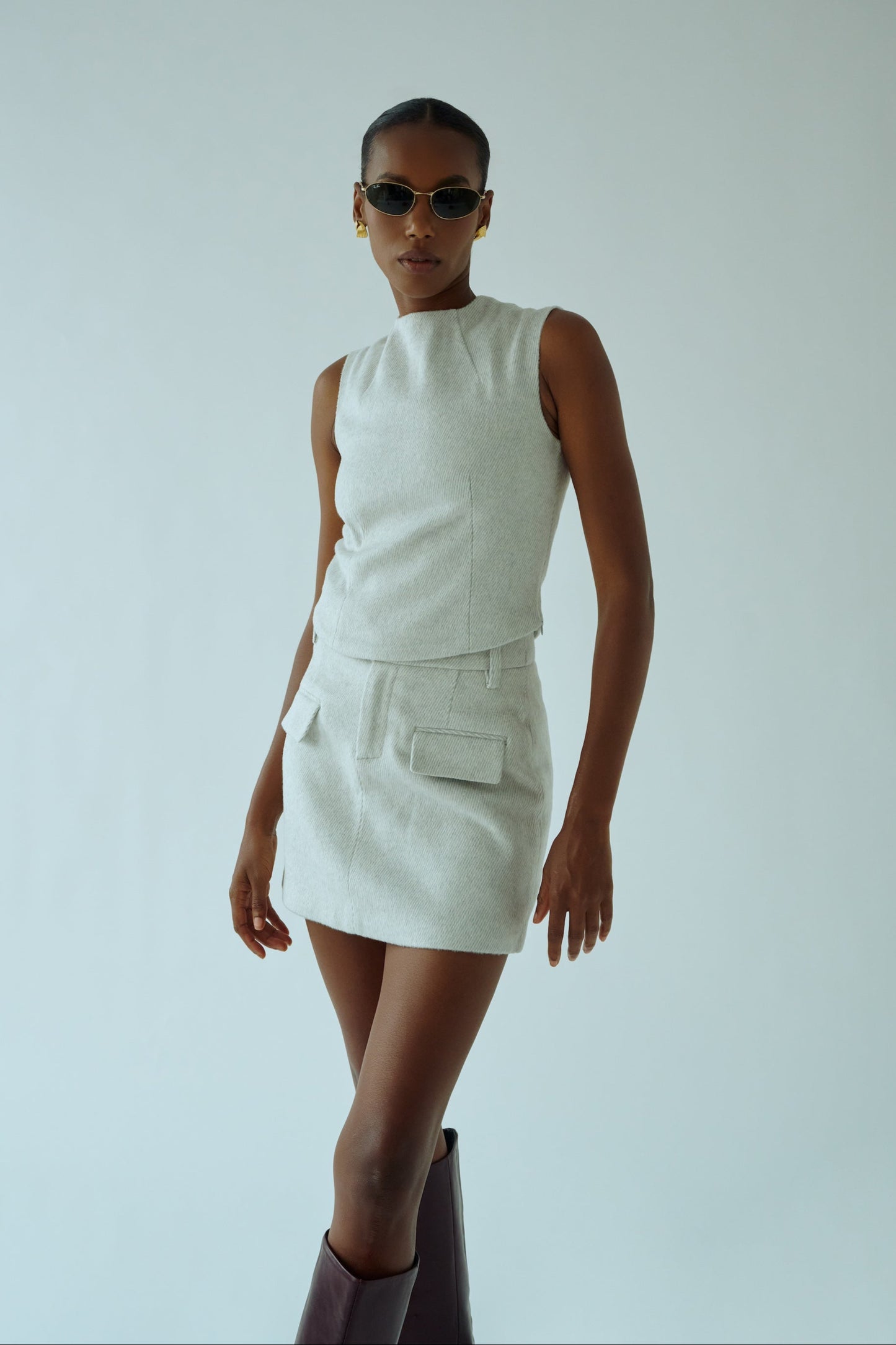 Tweed Sleeveless Top