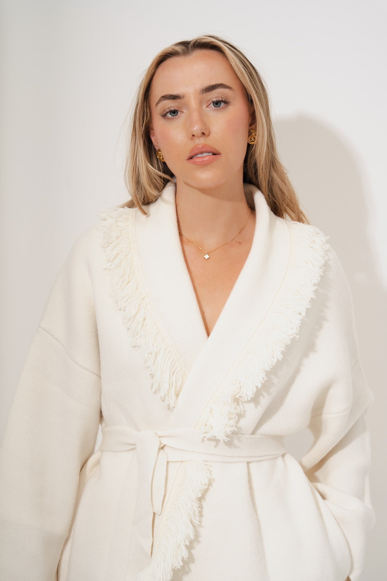 Wool Fringe Cardigan