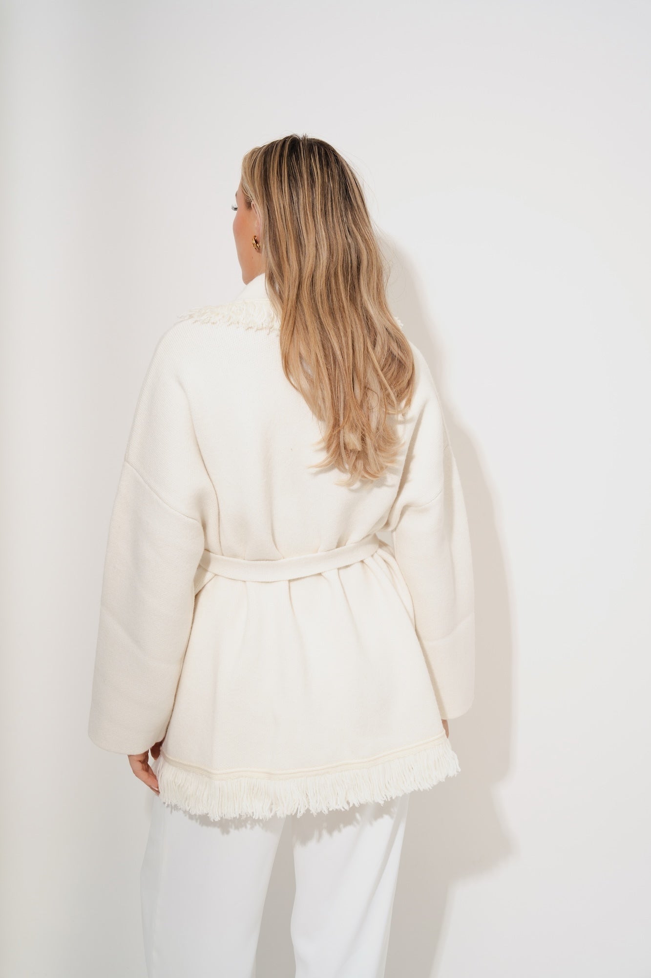 Wool Fringe Cardigan