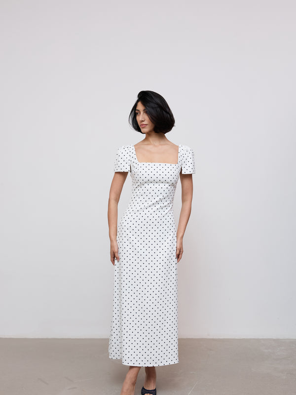 Square Neck Slip Midi Dress