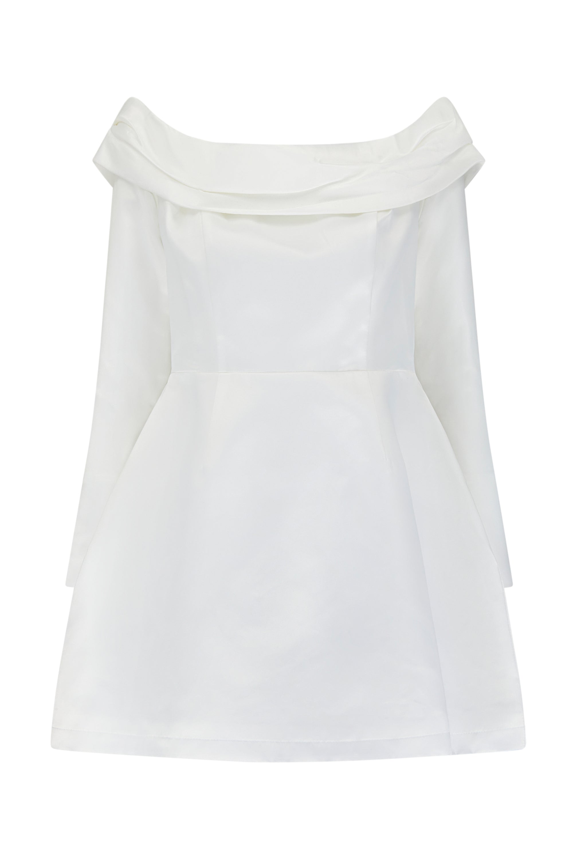 Satin Bardot Mini Dress