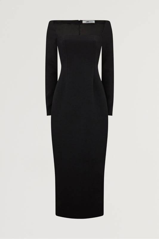 Framed Neckline Maxi Dress