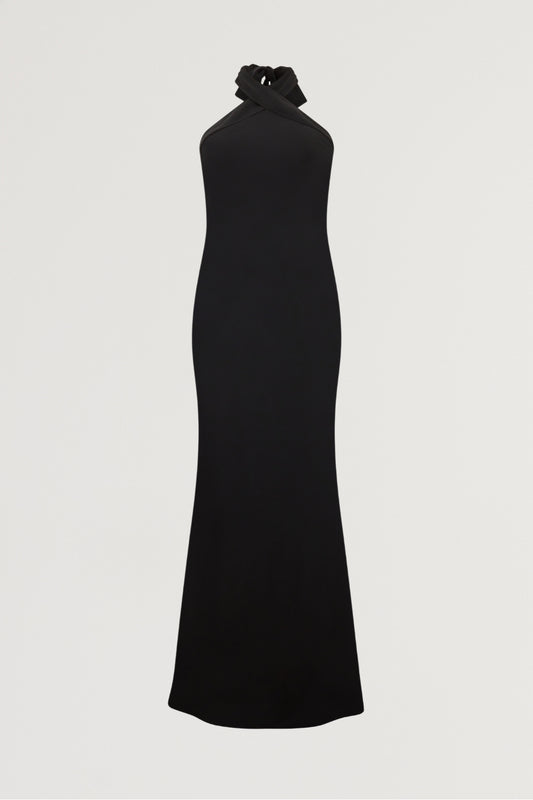 Cross Halter Neck Maxi Dress