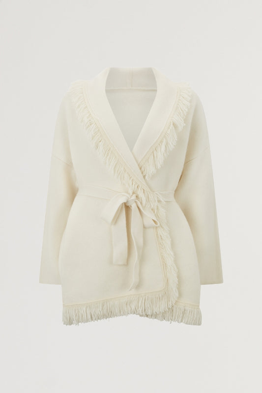 Wool Fringe Cardigan