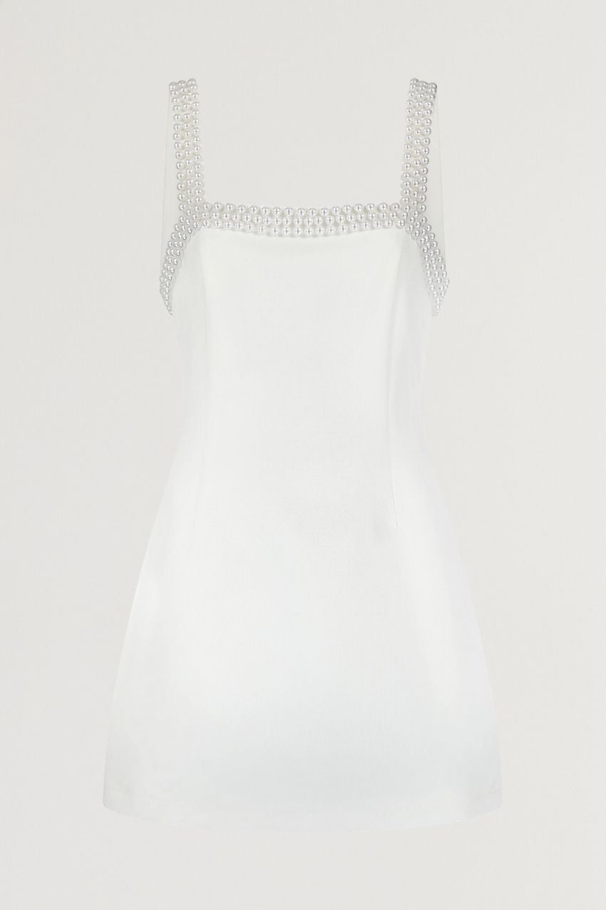 Pearl Trim Mini Dress