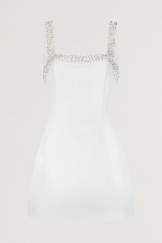 Pearl Trim Mini Dress