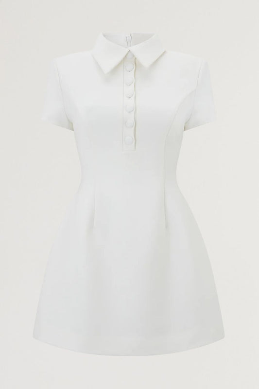 odd muse collared mini dress Cotton Mix Zip Collar Mini Dress Odd Muse