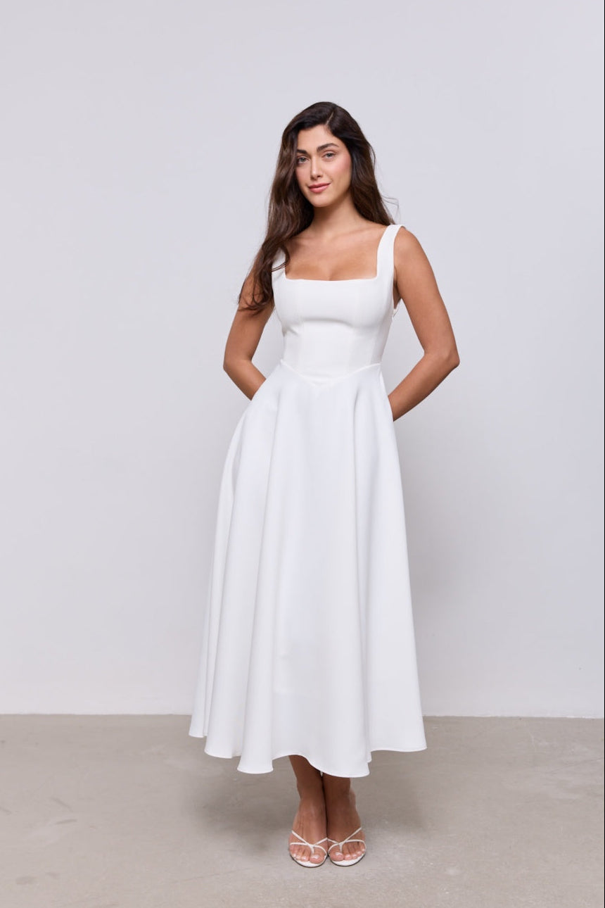 Square Neck Midi Dress